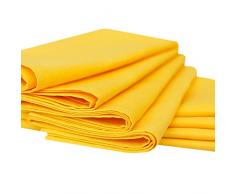 Linenme - Tovaglioli in cotone e lino Paula, 49 x 49 cm, 8 pz, colore giallo