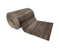 SaRani Tappeto Guida Passatoia Corsia Cucina Bambù Retro Antiscivolo Gomma Vari Colori (Grigio, 325x50 cm)