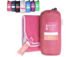 kupi Asciugamani in microfibra nelle taglie S, M, L, XL, XXL, facili da assorbenti, in microfibra, per sport, fitness, sauna, telo mare (fucsia, 50 x 30 cm, 3 pezzi senza borsa)