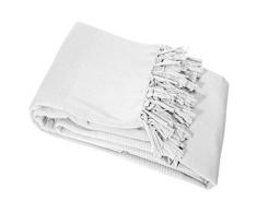 Nuances Du Monde - 3006702, Copridivano , 220 X 240 Cm , Lana , Cotone Tessuto , Bianco