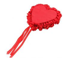 Bodhi2000® - Romantico cuscino portagioie per fedi nuziali, a forma di cuore composto da rose