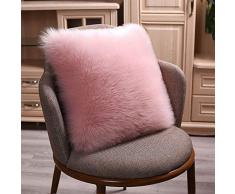 DQMEN Federa Cuscino,Federa Peluche Federa per Cuscino, Super Morbido Peluche, Divano Cuscino Federa copricuscino Divano a Vita casa Arredamento (Rosa, 45 x 45cm)