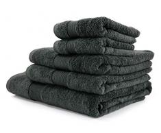 Zucchi Set Asciugamano 5 Pezzi Home Fashion 1715 Asfalto + tavoletta Profumo Biancheria per armadi by biancocasa