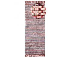 CarpetFine Tappeto a Tessitura Kilim Chindi passatoia Rosso 60x180 cm | Tappeto Moderno per Soggiorno e Camera da Letto