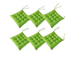 AIITLLYNA Cuscini per Sedie Set da 6,Cuscino per Sedia da Giardino 40x40 per Interni ed Esterni - Decorazione di mobili da Giardino di Diversi Colori Cuscini per sedie (Verde)