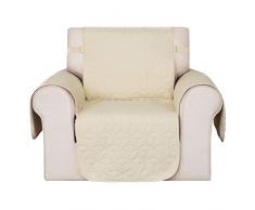Deconovo Copridivano Trapuntato Antiscivolo Fodera Divano Poltrone Copertura Protettiva con Tasche per Cani/Gatti Letto Beige