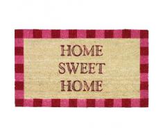 Novelty Home Sweet Home - Zerbino in fibra di cocco con retro in PVC, con bordo decorato, 40 x 70 cm