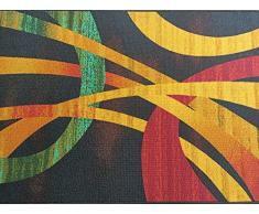 BuyElegant Arte Moderna Nero tappetini Poliestere Pavimento Tappeto Super Assorbente Eco-Friendly in Lattice Antiscivolo Tappeti per La Cucina camere da Letto Sala Conservatorio 150 x 80 cm