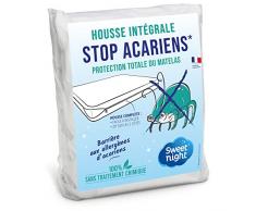 Sweetnight, Fodera integrale per materasso 100x200 cm, Anti cimice e antiacaro, Chiusura a cerniera, Senza trattamento chimico, Spessore fino a 25 cm