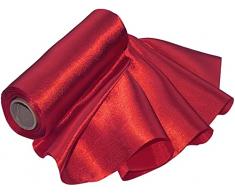 AERZETIX - Tessuto di raso satinato morbido lucido - 16cm x 8.5 metri - rosso - runner da tavola - progetti creativi cucito arte confezione regali festa compleanno - C50577