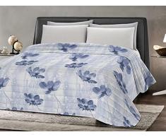 Banzaii Trapuntino Mezza Stagione, Autunnale, Primaverile Copriletto Trapuntato Imbottito Matrimoniale 250x260 cm Giovanna Azzurro Made in Italy