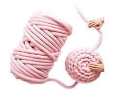 Core Yarn, Hot manuale fai da te regalo coperta fatta a mano gigante rotondo linea grossa per maglieria filato per braccio uncinetto infeltrimento, fare divani coperte e coperta (rosa, 1kg)