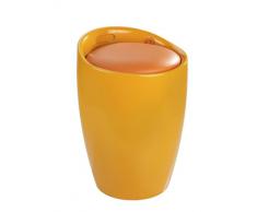 Wenko 20626100 Candy - Sgabello da bagno con sacco biancheria estraibile, in plastica ABS, Ø 36 x 50,5 cm, colore: Arancione