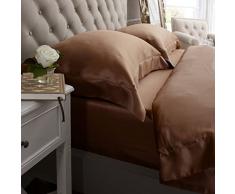 Jasmine Silk 100% di gelso 19MM Charmeuse seta lenzuolo (moca) - re 150 centimetri x 200 cm + 26 centimetri