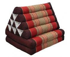 Wilai GmbH Cuscino Triangolo Thai con Piccolo Materasso 2 Pieghe, Fabbricato in Thailandia, Rosso/Borgogna (82302)