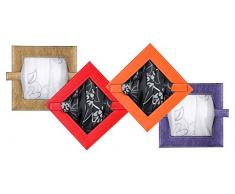 Fermatenda Fermaglio effetto pelle decorativo quadrato colore a scelta, Plastica, lilla, 18x18 cm