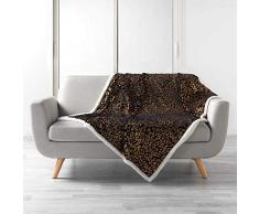 Plaid 125 x 150 cm imitazione pelliccia metalia/sherpa safari nero
