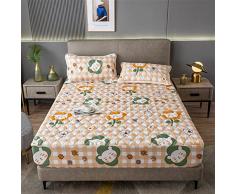 Daenlujec Lenzuolo sotto per Angoli Matrimoniale King Lattice, coprimaterasso Impermeabile, copriletto per Bambini con Federa per Camera da Letto Hotel 180 * 200cm(3 Pezzi)