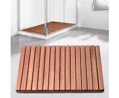 Zhaomi Pedana Doccia Naturale,Pedane Doccia Legno,Pedana per Doccia,Tappeto Sauna,Tappetino a Doghe,Tappetino da Bagno Multiuso,Spa,Vasca da Bagno,Arredamento Bagno con Doccia (65x65cm/25.6x25.6in)