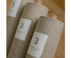 ONECHANCE Tessuto in Lino Cotone Tinta Unita Tovaglia in Stoffa Fatta a Mano a Mano in Cotone per Metro 100x150cm (39x59) Color Originale Size 2 Metri