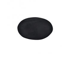 Douceur dInterieur 6GMB270NR Vitamine - Tappeto per Bagno, Rotondo, in Poliestere, 60 x 60 x 1 cm, Colore Nero