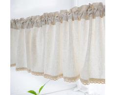 Tenda da Cucina A Mantovana,Tenda da Bistrot in Pizzo per Cucina/Camera da Letto/Stile Country,Window Treatment Valance Tenda Corta Moderna Tende da caffè Semitrasparente
