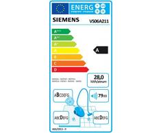 Siemens VS06A111 - Aspirapolvere a traino 4L, 600 W, Secco, Casa, Moquette, pavimento duro, Blu