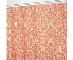 InterDesign Medallion Tenda Doccia, Tessuto, Arancione, 180x0.2x180 cm