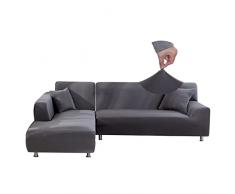Jaotto Copridivano con Penisola Elasticizzato A Sinistra Destra, Fodere Copridivano Angolare Universale, Copridivano Antigraffio Gatto Chaise Longue Sofa Cover a Forma di L(3 Posti+3 Posti,Grigio)