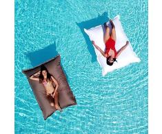 Avalon - Cuscino Galleggiante per Piscina Pouf Poltrona Sacco Way Grande, Puffo Amaca, Pouf a Sacco in Tessuto Tecnico Antistrappo e Impermeabile, Arredo Moderno, Made in Italy(175x140cm-Bianco)