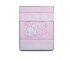 Pekitas - Set di 3 lenzuola sottili per culla da 50 x 80 cm, 100% cotone, realizzate in Portogallo (lenzuolo + federa cuscino + lenzuolo con angoli) Amici-Rosa