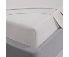 Sleepdown Lenzuolo con angoli, 100% flanella di cotone spazzolato, biancheria da letto di lusso, morbida e accogliente, 25 cm 25,4 cm, colore: Bianco
