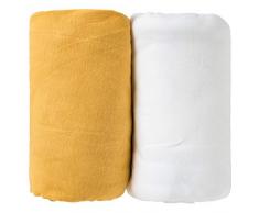 babyCalin - Set 2 lenzuola con angoli Senape/bianco 70x140x17 cm