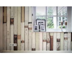 Scrapwood Wallpaper by Piet Hein Eek Tappezzeria in stoffa effetto legno, 1 rotolo 900 x 48,7 cm, colore: Beige