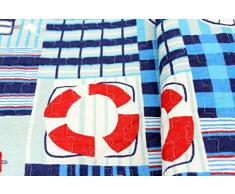 Copriletto Mira 180 x 220 cm barca bussola Anker Plaid Coperta Quilt