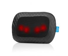 medisana MCG 800 Cuscino da massaggio in gel, funzione riscaldamento, 4 teste rotanti per massaggio in gel, funzione luce rossa, con fissaggio alla sedia, per collo, spalle, schiena e gambe