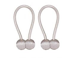 Fibbia In Tieback per Fermatenda Tende Holdback, IHClink Maglia Magnetica Clip di Tenda Del Fiore di Cristallo per La Tenda - Argento Grey (2 PCS)