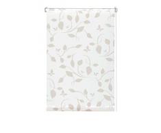 Gardinia, Tenda a rullo, 75 x 150 cm, Colore: bianco scandinavo, bianco/foglie, tessuto