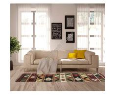 Handicraft Bazarr - Tappeto da meditazione Kilim per corridoio in stile vintage rustico in lana juta lunga area di Natale, festa hippie, boho, nappa intrecciata a mano