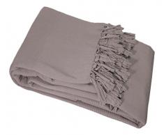 Nuances Du Monde - 3006709, Copridivano in cotone, 220 x 240 cm, Tortora