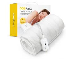 Cosi Home Scaldaletto Elettrico - Coprimaterasso Riscaldante Premium 150x80cm con Sistema di Sicurezza Integrato e Protezione contro il surriscaldamento - 3 livelli di Temperatura