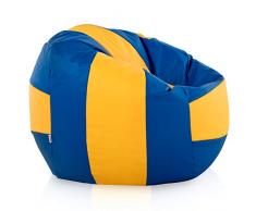 Italpouf Pouf Pallavolo Ecopelle, Pouf Sacco Ecopelle Pallavolo, Pouf Grande Ecopelle Pallavolo, Poltrona Sacco Pallavolo Grande 65 x 90 Ø cm (Classico)