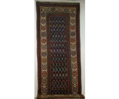 La Bottega del Tappeto - SK990 – Tappeto Antico Annodato a Mano KAZAK dell 800” Cm 270 x 100 - Tappeti Persiani ed Orientali