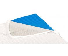 Goldflex - Topper COPRI MATERASSO Singolo 80 x 190 Tecnico in Memory Foam con Lavorazione 3D per la MASSIMA CIRCOLAZIONE d' Aria, Ottimo e Fresco, Molto SPESSO con 5 Cm, SFODERABILE e Lavabile in LAVATRICE // Made in Italy di alta