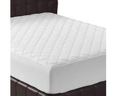 Utopia Bedding Coprimaterasso Trapuntato 160x200 cm, Coprimaterasso Fino a 30 CM di profondità, Materasso Topper (Bianco)