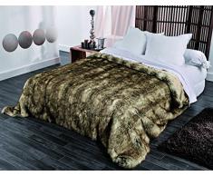 Linder 5011/28/841/150 Grizzly copriletto, copridivano, Finta Pelliccia, in Cotone, 200 x 150 cm, Beige