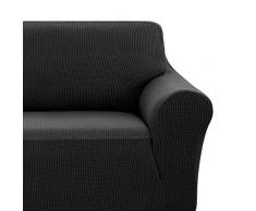 Deconovo Copridivano 2 Posti Elasicizzato Antiscivolo Fodera Protettiva per Divano Nero