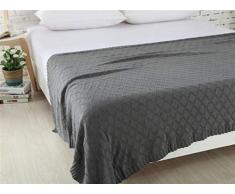 GeWu888 Addensare Plaid Cotone di Alta qualità, Coperta a Maglia for Bed/Sofa casa Coperte Copertura for Primavera Inverno per Casa (Color : Smoke Gray, Size : 180cmX200cm)