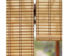 Tenda a Rullo in Bamboo Naturale,Tapparella avvolgibile Bambù,Tenda a Rullo in Bambù Tessute a Mano Cortina di Bambù, per Interni/Esterni,per Finestre/Cancello/Giardino/Veranda (W45x120cm/18x47in)