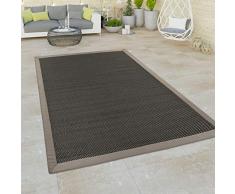 Tappeto per Interni ed Esterni per Balcone e terrazza, Effetto sisal, Grigio Verde in Vari Colori, Dimensione:160x220 cm, Colore:Antracite